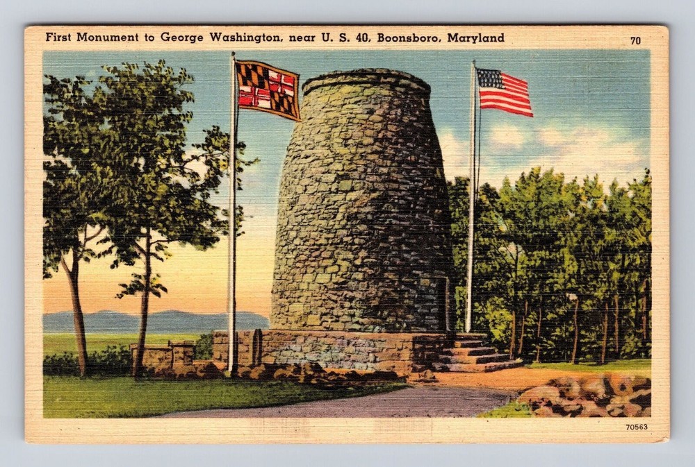 Boonsboro MD-Maryland, First Monument To George Washington Vintage Postcard