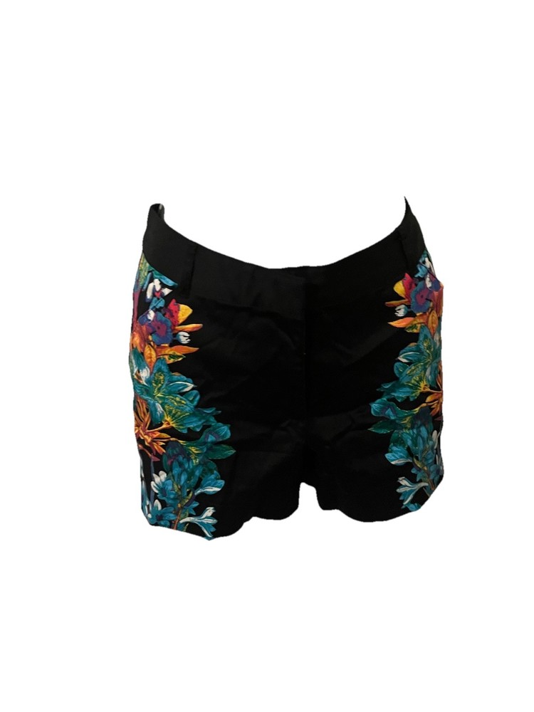 Nicole Miller Shorts Adult Size 4 Pockets Black Floral Casual Women’s