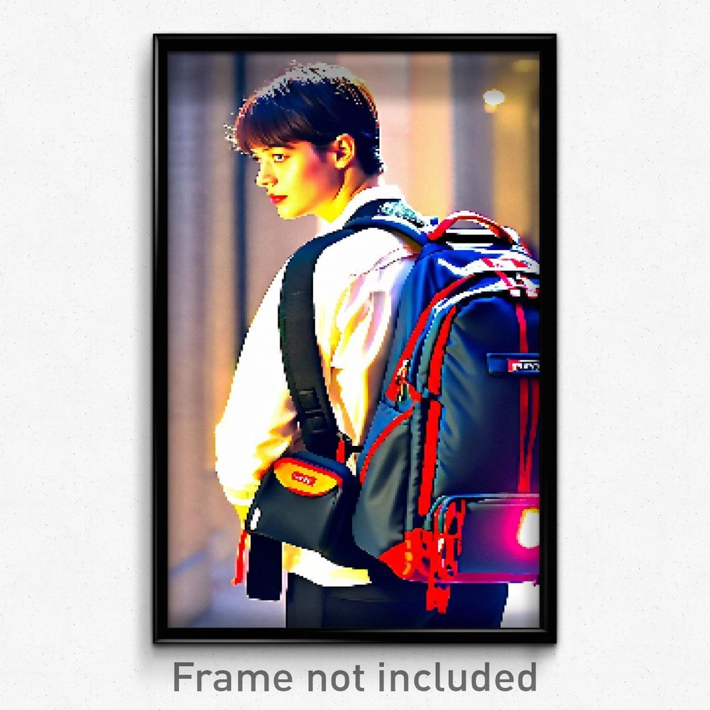 Pixel Art Poster - Prestigious Backpack (8 Bit Psychedelic Video Game Print)
