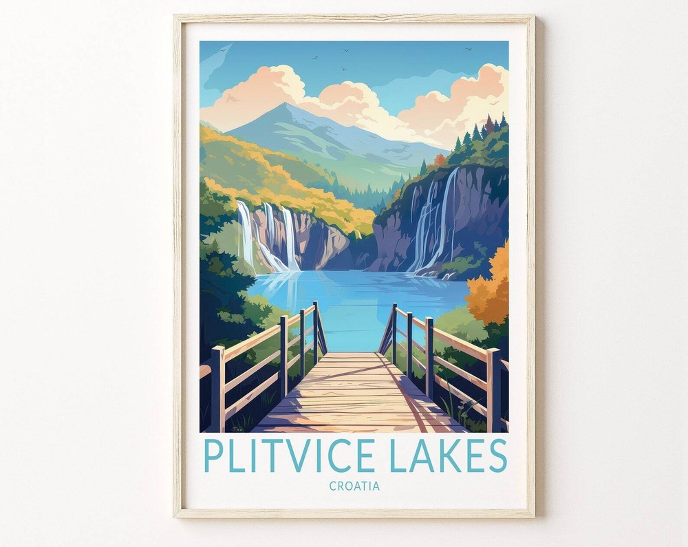 Plitvice Lakes National Park Print Wall Art Plitvice Lakes Poster Croatia