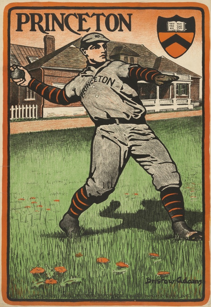 9749.Decoration Poster.Room Wall art.Home interior decor.Baseball Princeton art