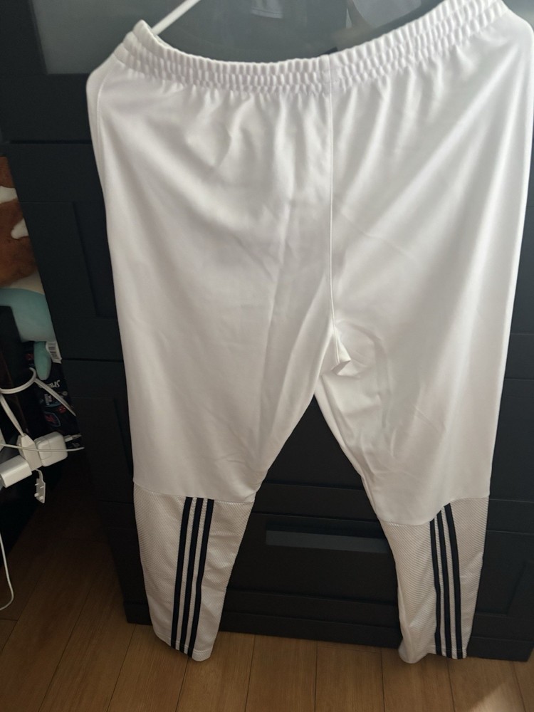 adidas Men’s Tricot Tapered 3-Stripes Track Pants White/Black M