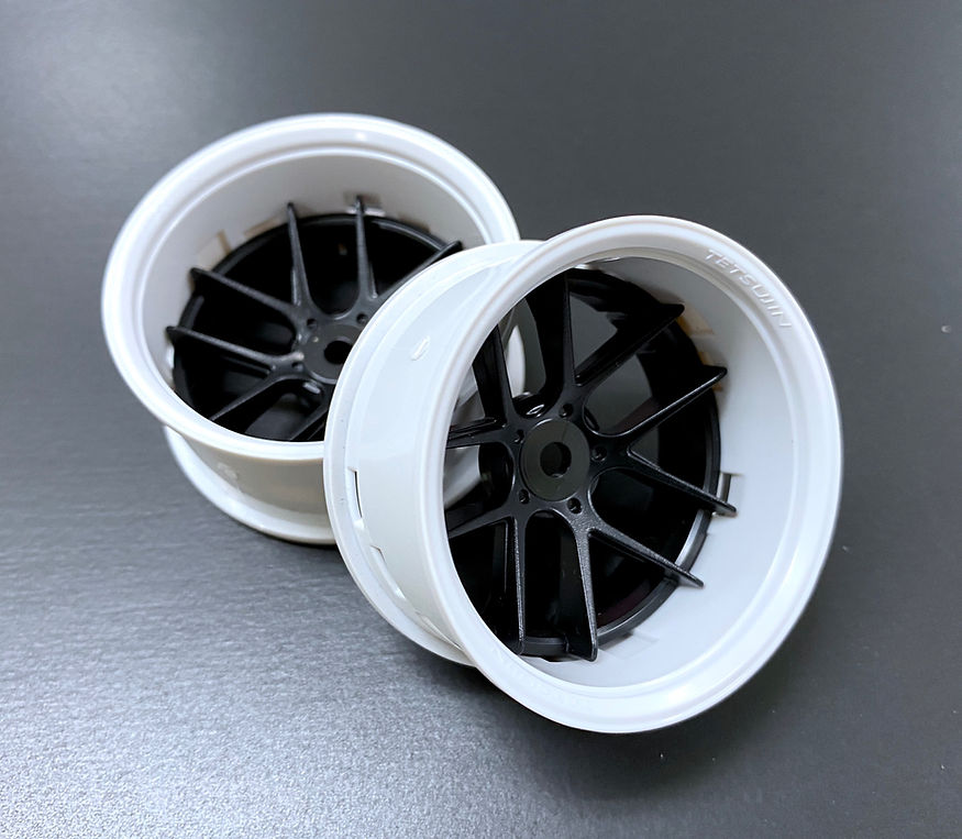 TETSUJIN TT-7660 RIM 01 White x Jasmine Black RC Wheels Set of 2