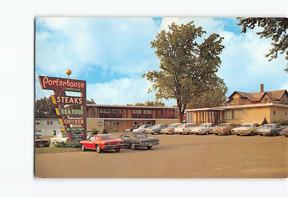 Postcard Porterhouse Supper Cub & Motel Portage Wisconsin USA