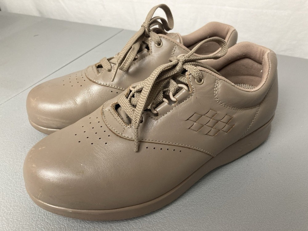 SAS Free Time Women’s Mocha Leather Comfort Walking Shoes Lace Up Orthopedic 7.5