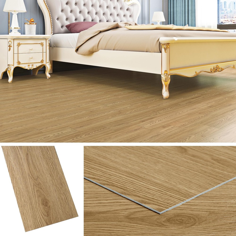 18-Pack 6x36 Inch Natural Wood Peel and Stick Laminate Flooring Tiles