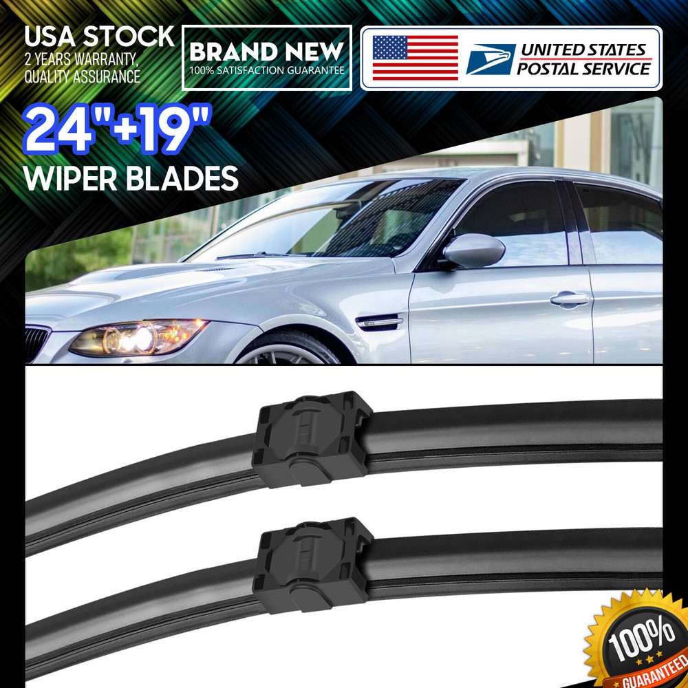 Waterproof Side lock 24''+19'' Premium Bracketless Windshield Wiper Blades /pair