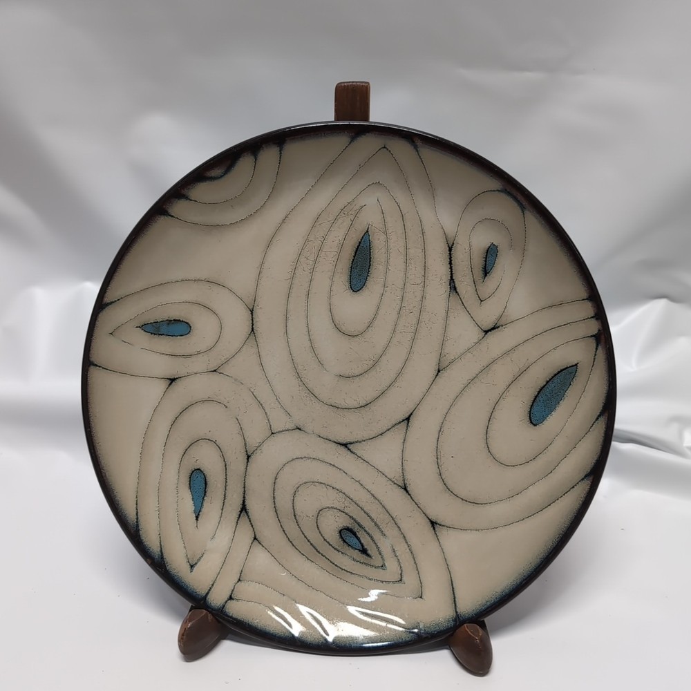 Pier 1 Imports Teal Reactive Stoneware Salad Plate