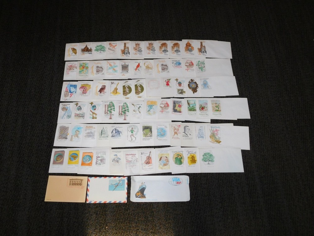 VINTAGE STAMPS US POST OFFICE FIRST DAY COVER ENVELOPES 68 PIECES LOT