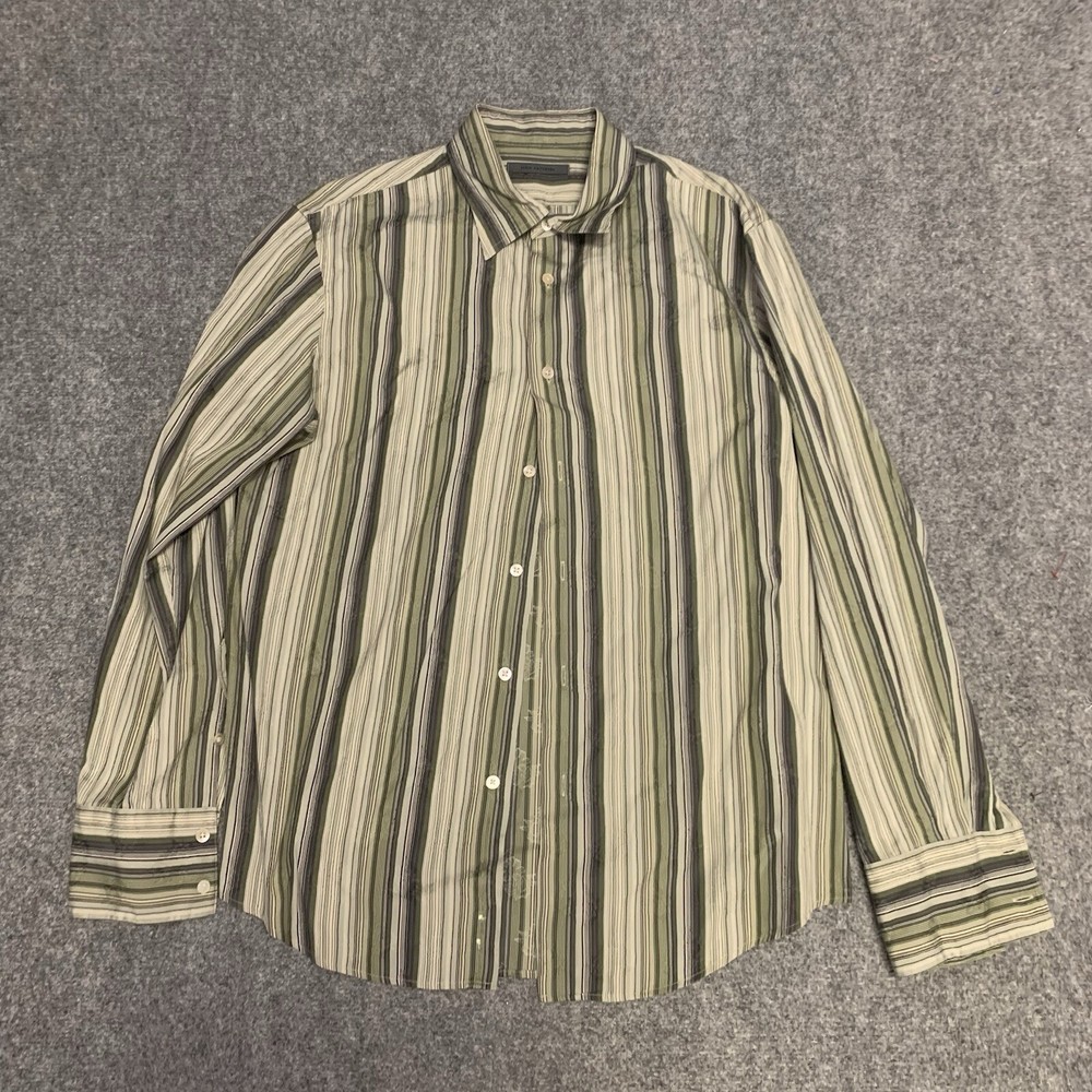 Men's Long Sleeve Shirt John Varvatos Collection Button Up Size Large Sz L