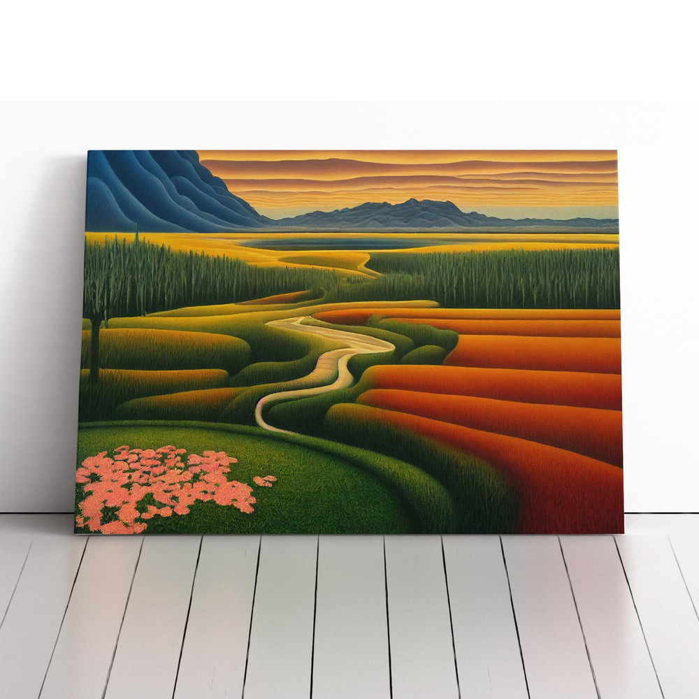 Spellbinding Spring Meadow Landscape Canvas Wall Art Print Framed Picture Decor