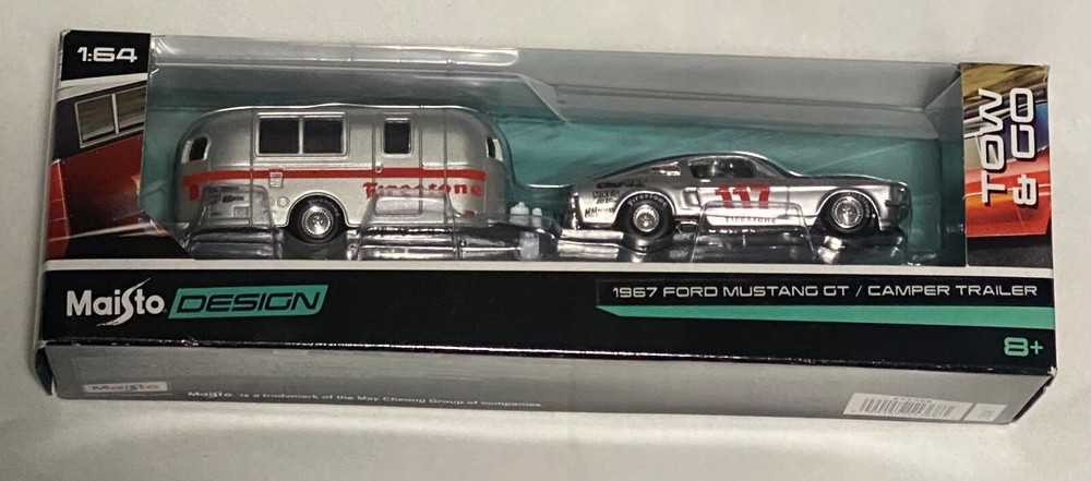 Maisto 1:64 scale 1967 Ford Mustang GT/Camper Trailer New In Package