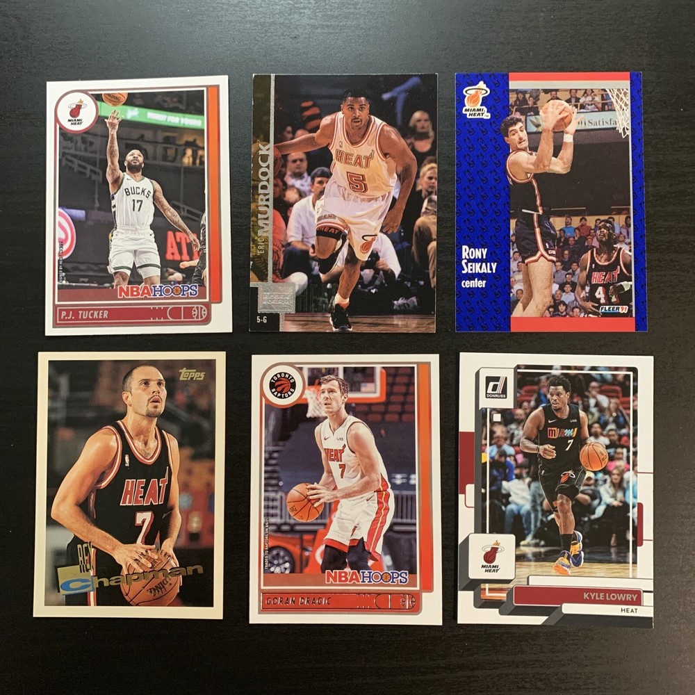 6 Card Miami Heat Lot VG NBA Basketball