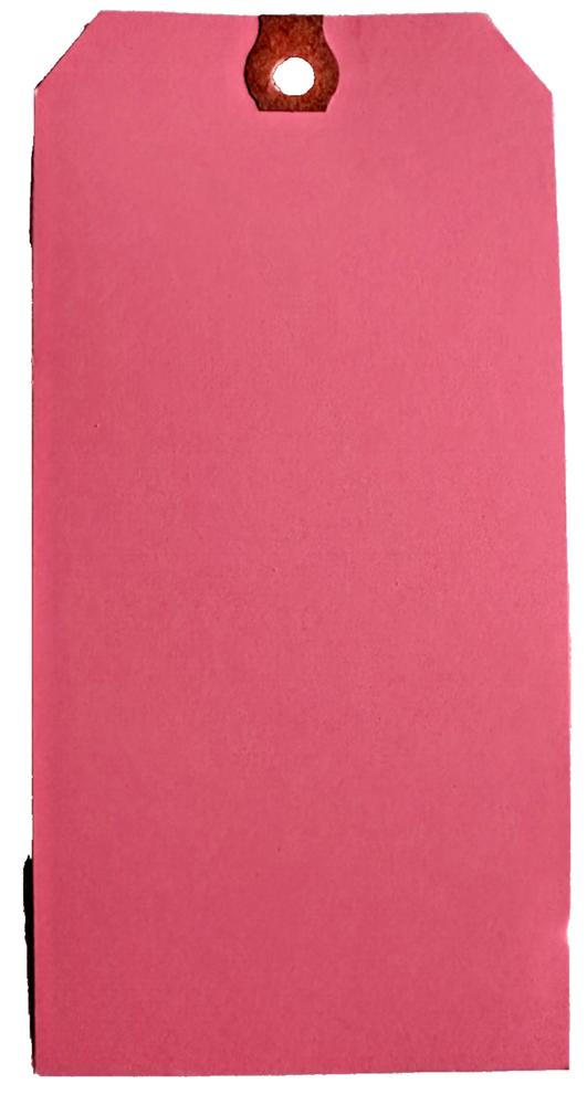 100 Unstrung Pink #8 Retail Tags 6.25x3.125 Inch 13pt Hang Inventory