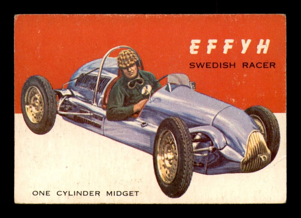 1954 Topps World on Wheels #35 Effyh Swedish Racer One Cylinder VG *OBGcards*