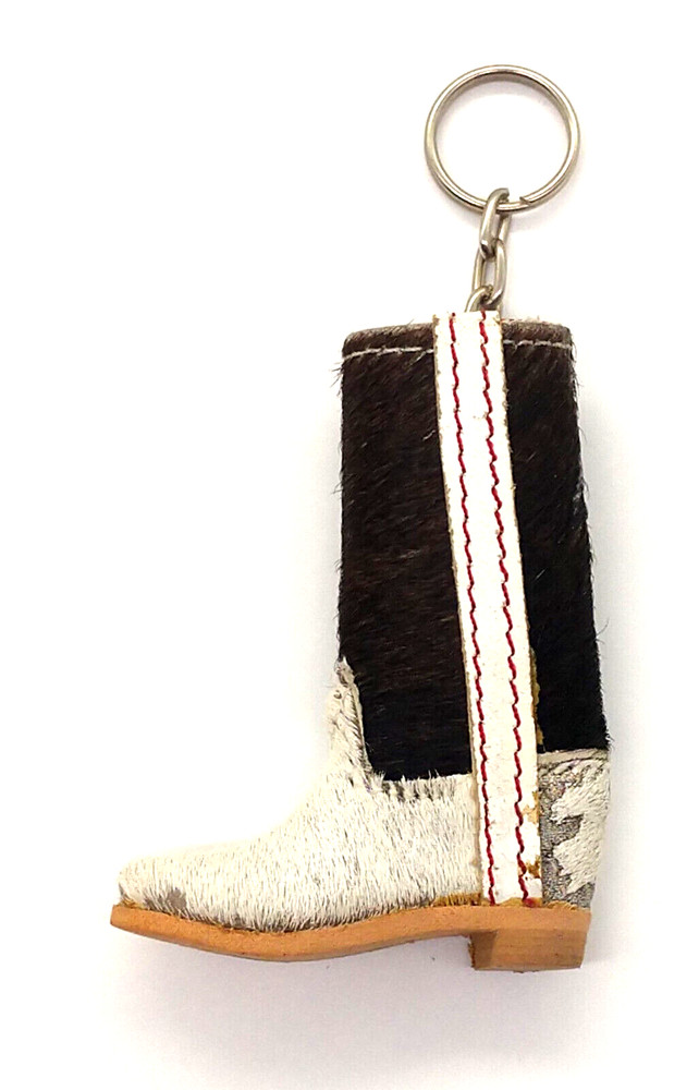 Vtg. Leather Cowboy Cowgirl Boot Rodeo Horse Saddle Ranch Keychain #9