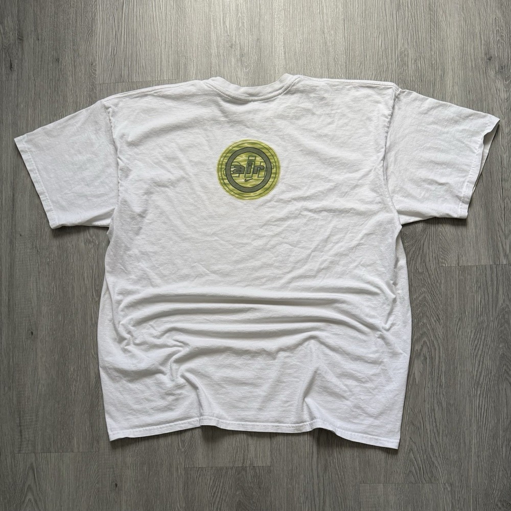 Vintage 90s Nike Air T Shirt Mens XXL Neon Swoosh USA Single Stitch White