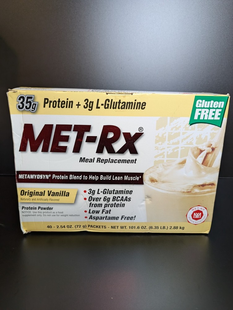 NEW MET-Rx MEAL REPLACEMENT PROTEIN POWDER 40 Packs VANILLA shake met rx
