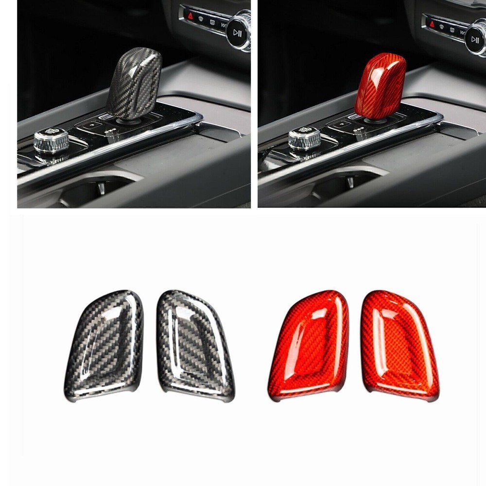 For 20-2025 2021 Volvo XC40 S60 Carbon Fiber Gear Shift Knob Head Cover Kit Red