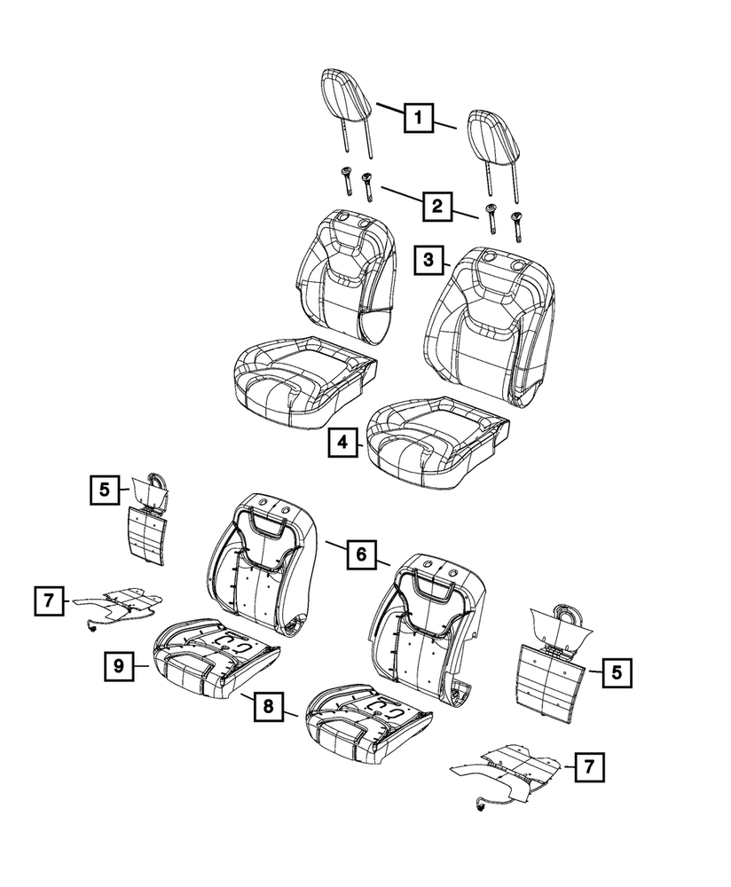 Genuine Mopar Front Seat Cushion Cover Right 6ST08PS4AB