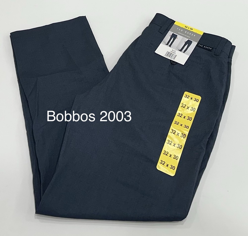 Ted Baker Men's Straight Fit Pants, Blue, Size 32X30