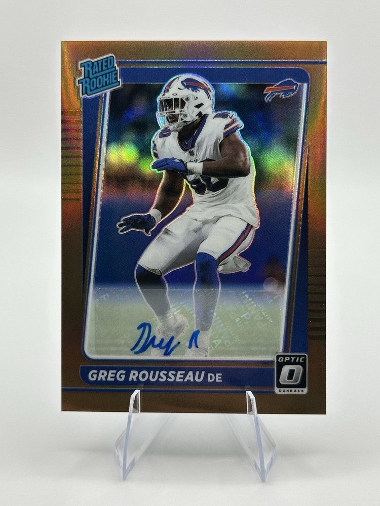 2021 Optic Rated Rookie Greg Rousseau #253 Bronze Prizm Auto RC Buffalo Bills