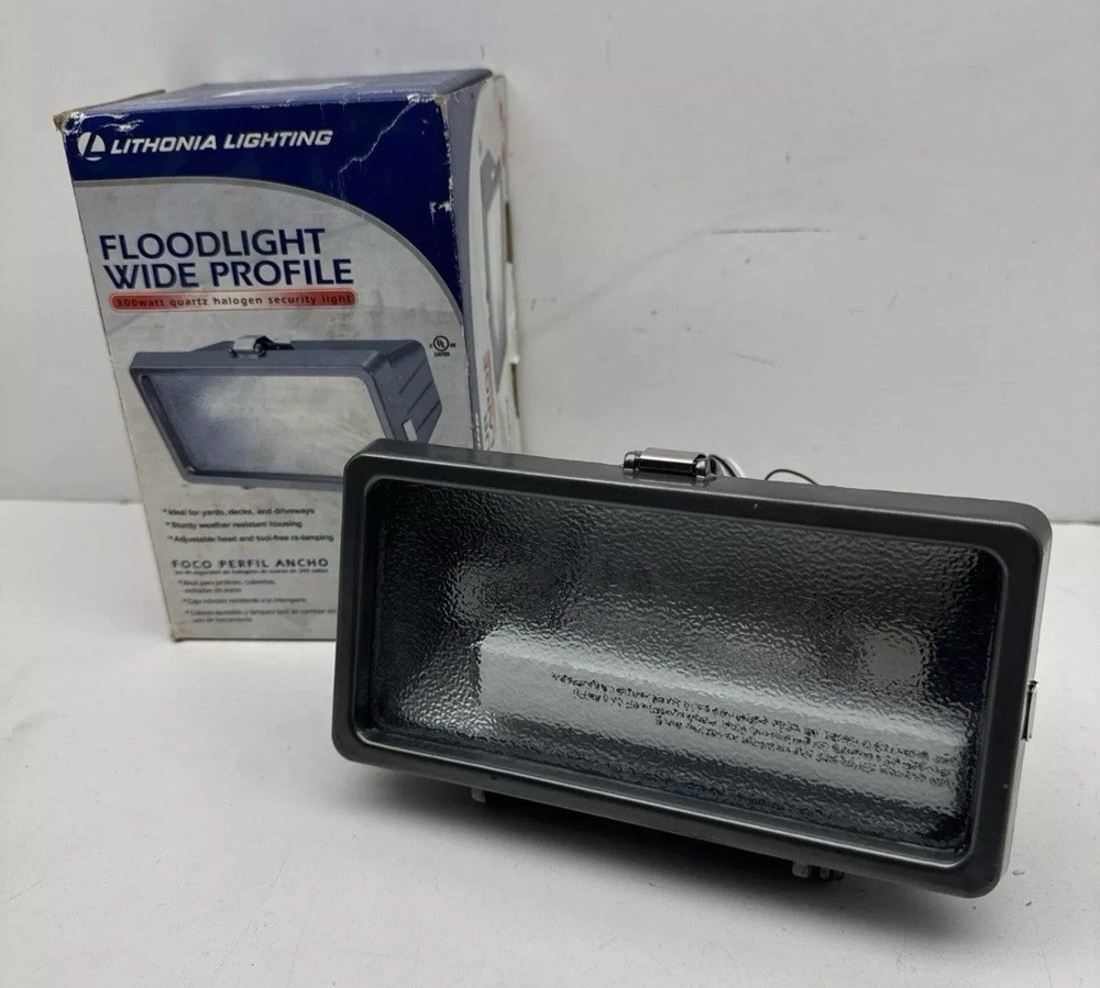 Lithonia OFLD Older Style Wide Profile Security Flood Light Fixture 300W 120V
