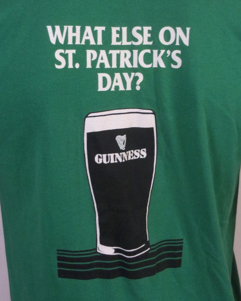 vintage 80s 90s single stitch Guinness T-Shirt Beer Ale Lager St Patrick's Day L