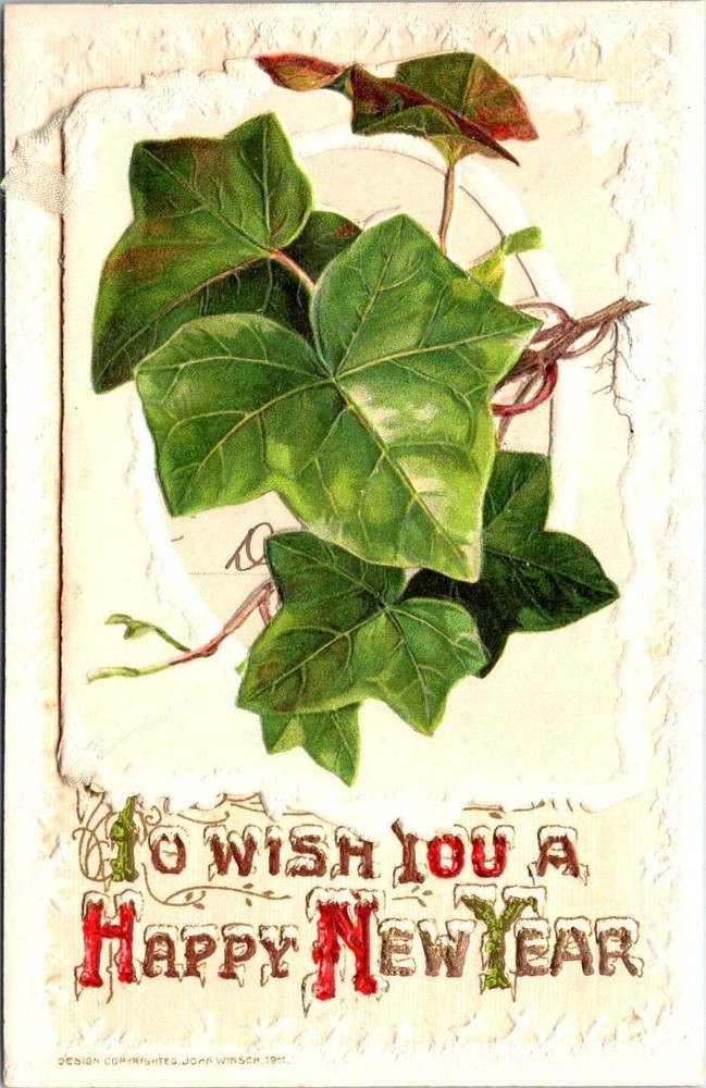 1911, Happy NEW YEAR with FOLDING Message Inside Postcard - JOHN WINSCH