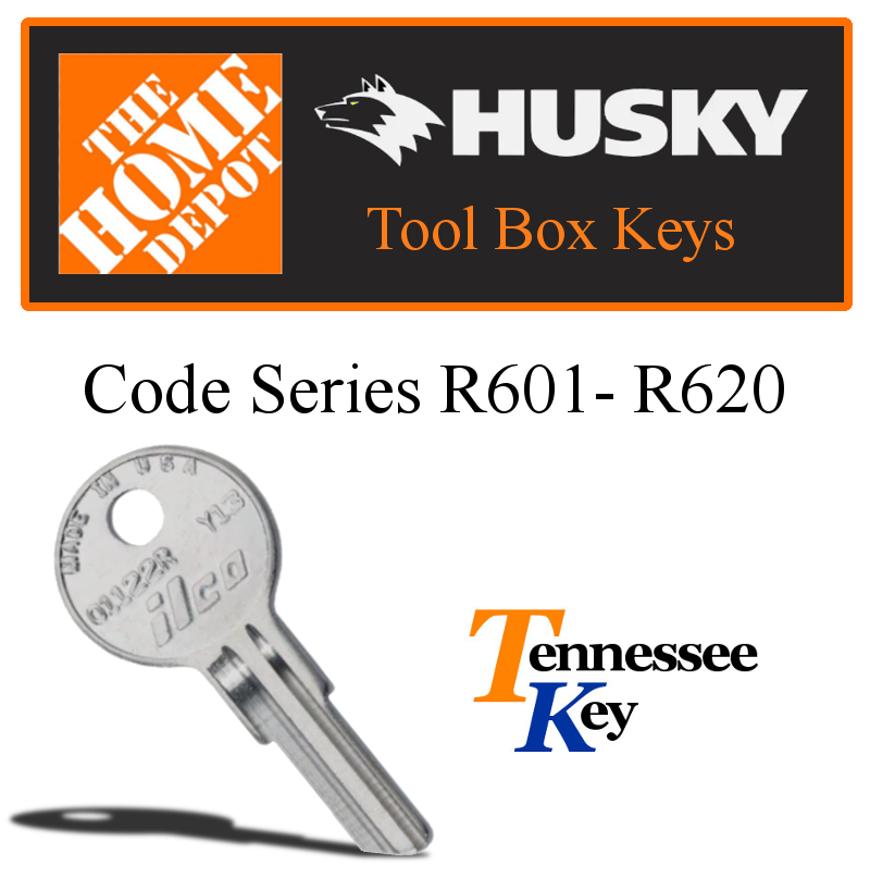 Husky tool box replacement key cut by code series R601 to R620