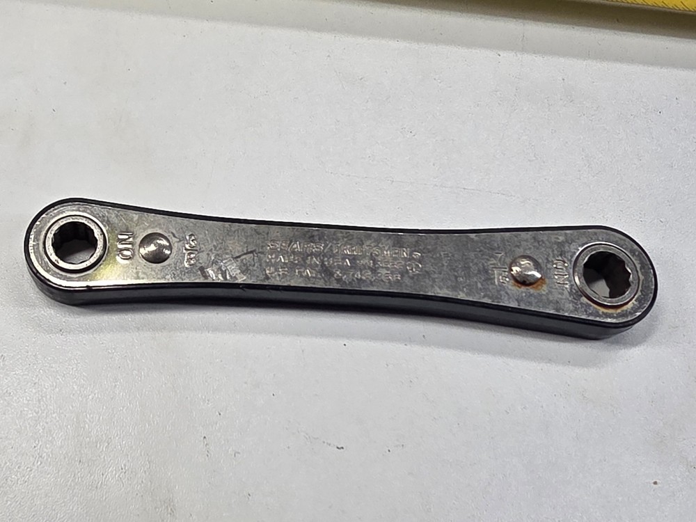 Vintage Sears / Craftsman  43682 3/8” X 7/16” 12 Point Ratcheting Box End Wrench