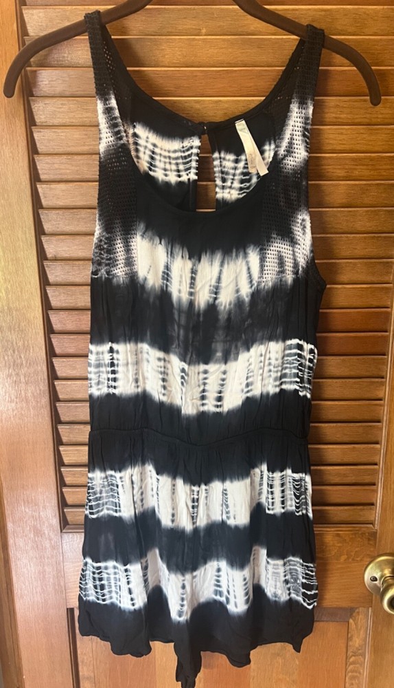 MONO B Black/dark blue Small Tie Dye sleeves Romper