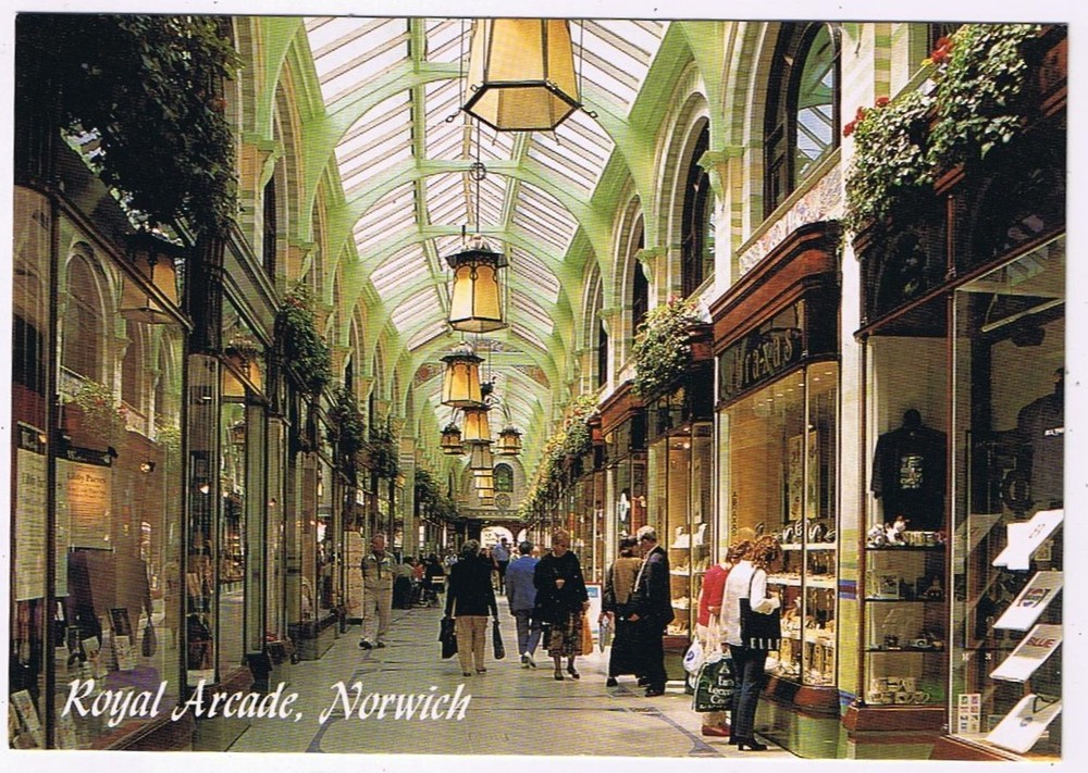 Postcard Royal Arcade Norwich Norfolk England UK