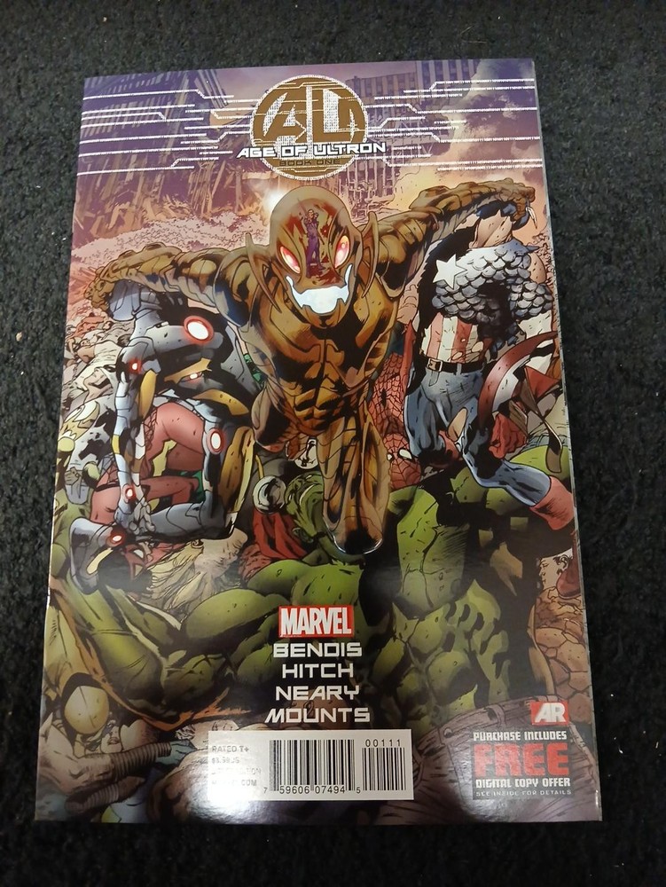 2013 Marvel Comics Age Of Ultron Book One Foil Embossed Cover Hult Capt America
