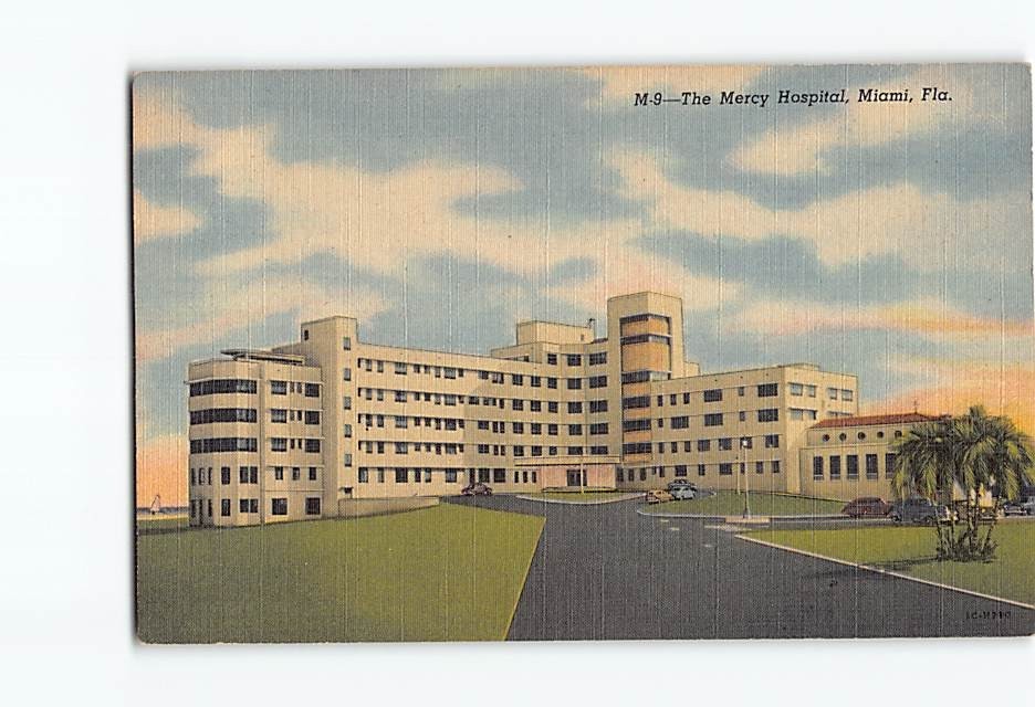 Postcard The Mercy Hospital Miami Florida USA North America Curt Teich
