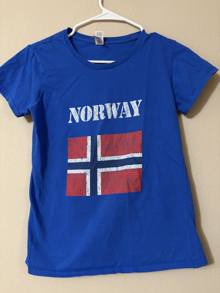 Norway Flag Women's Size Small Tshirt 100% Cotton