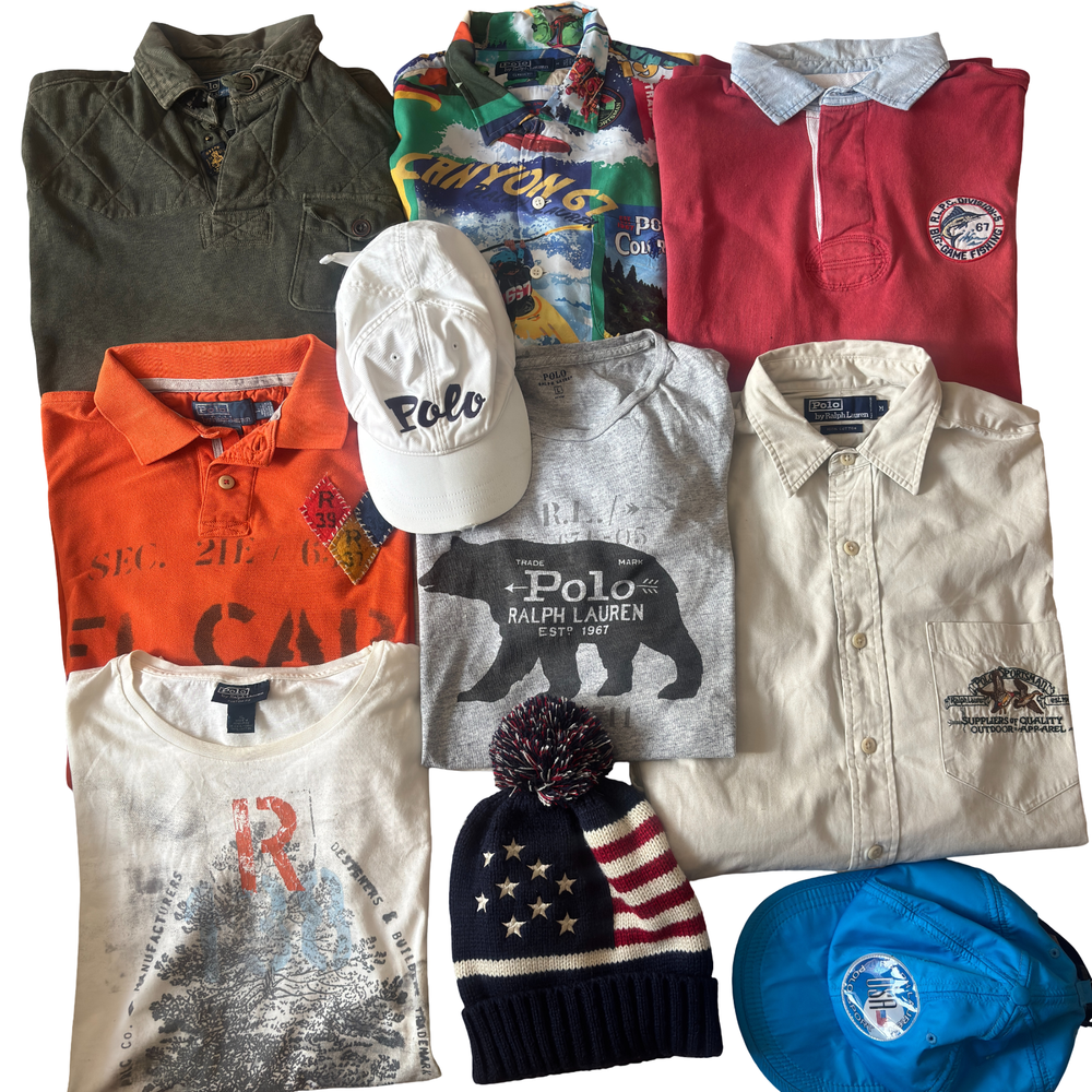 Ralph Lauren Polo Vintage Clothing Lot 10 Shirts Hats Size M/L Bundle