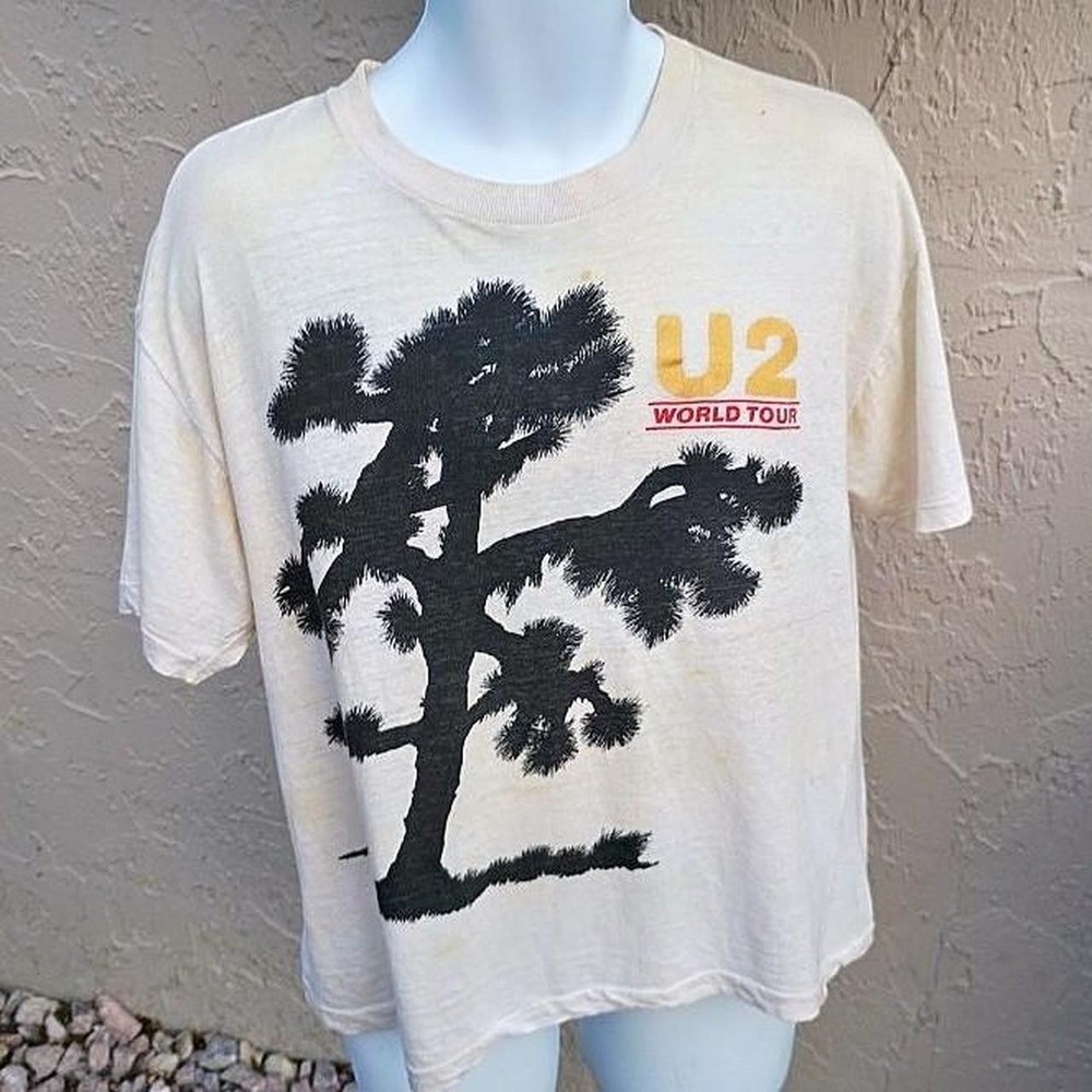 Vintage U2 Joshua Tree World Tour white color shirt reprint VK09173