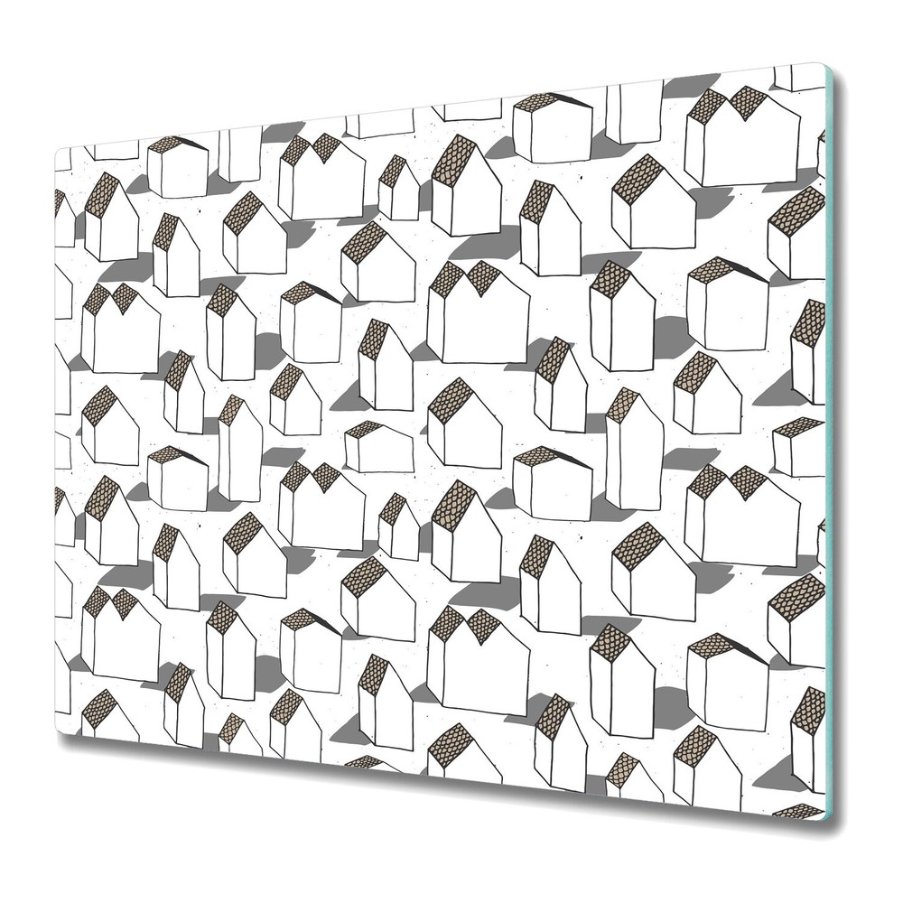 Glass Chopping Cutting Board Worktop Saver Modern houses Geometric 60x52