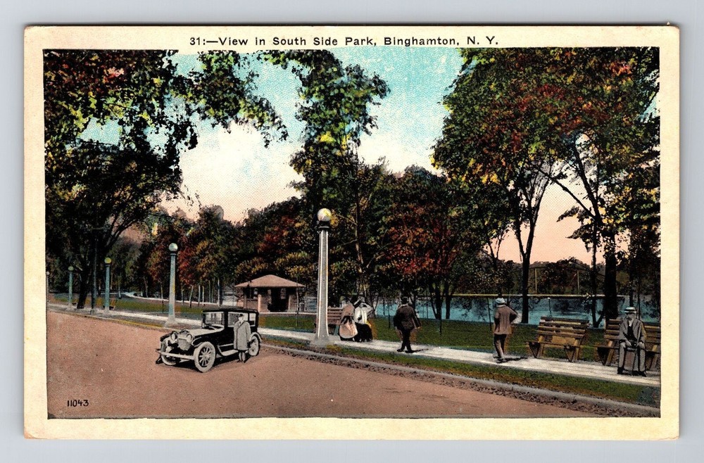 Binghamton NY-New York, View in South Side Park, Vintage Postcard