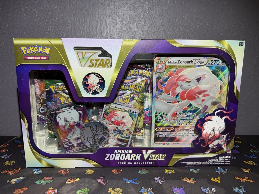 Pokemon TCG Hisuian Zoroark VSTAR Premium Collection Box - Evolving Skies Fusion