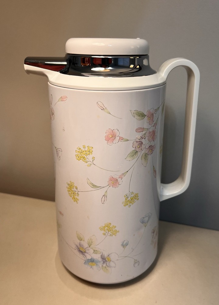 Corning Thermique Insulated Coffee Carafe Floral Pattern Twist Lid