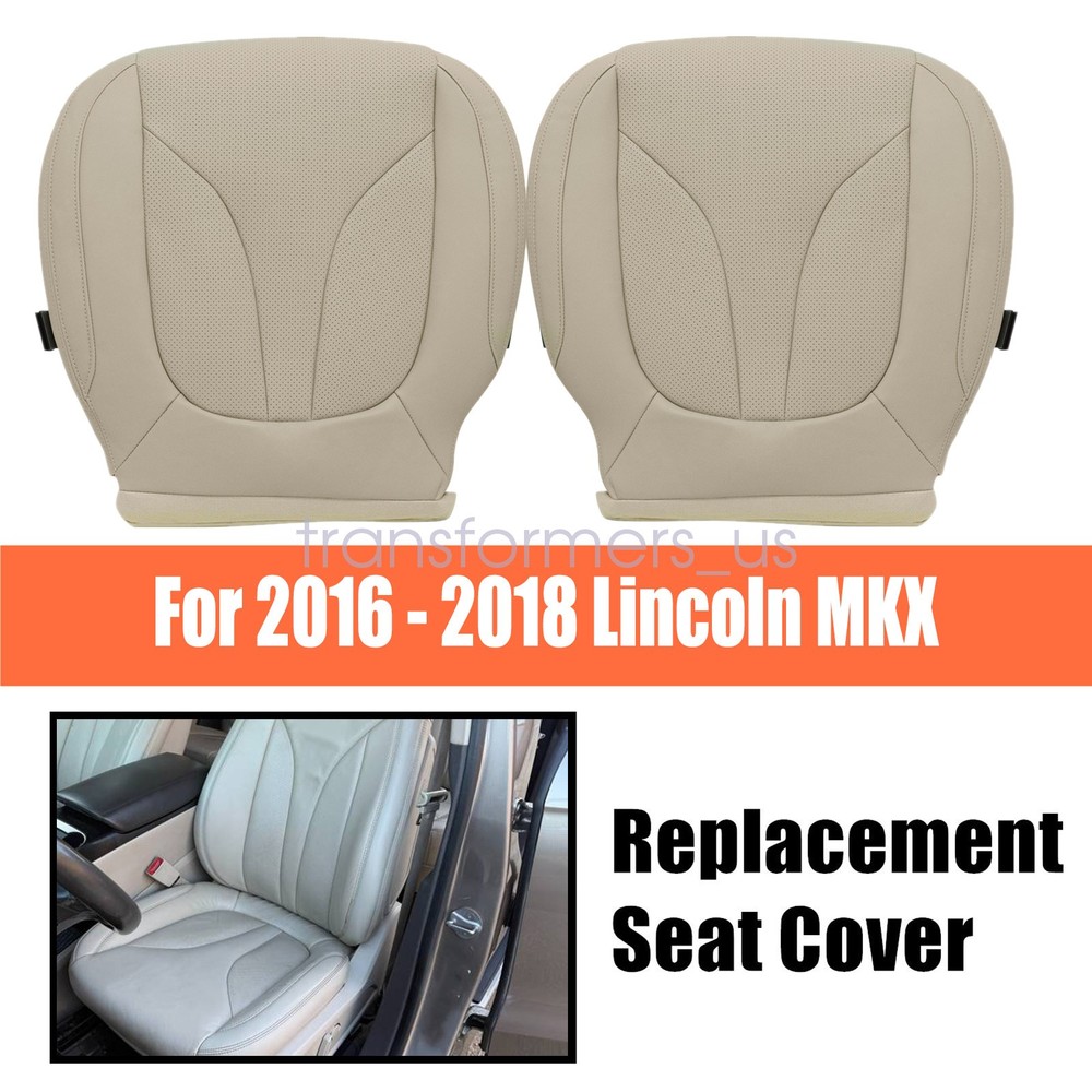 2016 to 2018 For Lincoln MKX Driver & Passenger Bottom Leather Seat Cover Tan
