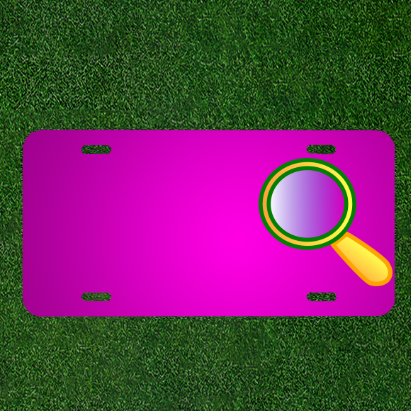 Create Your Own Personalized Car License Plate Featuring Names On A Magnifying Glass Lens For A Unique Custom Look