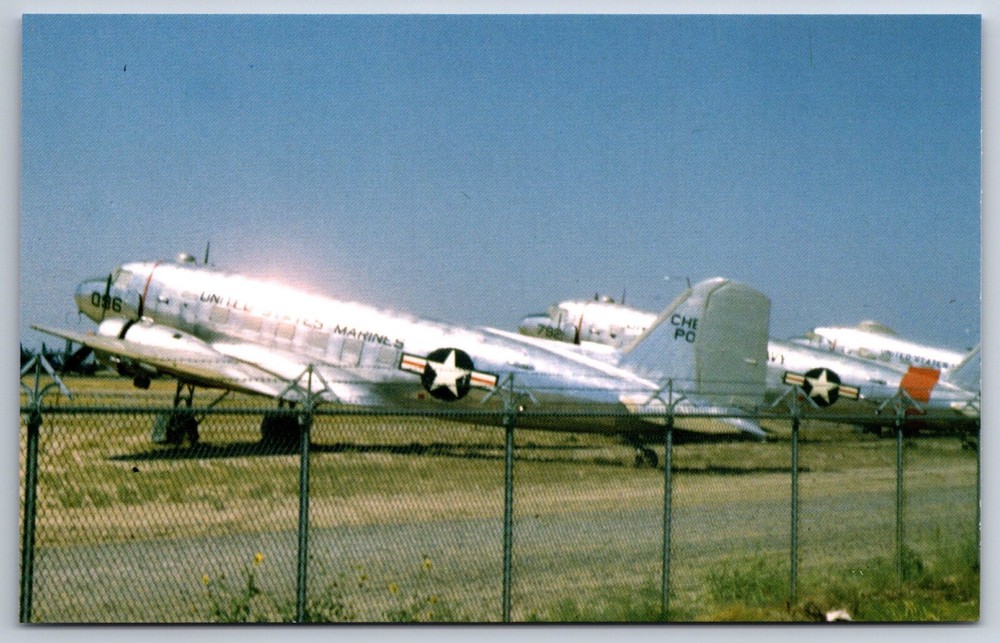 Military~Douglas C-47 Gooney Bird Skytrain Transport Aircraft~Vintage Postcard