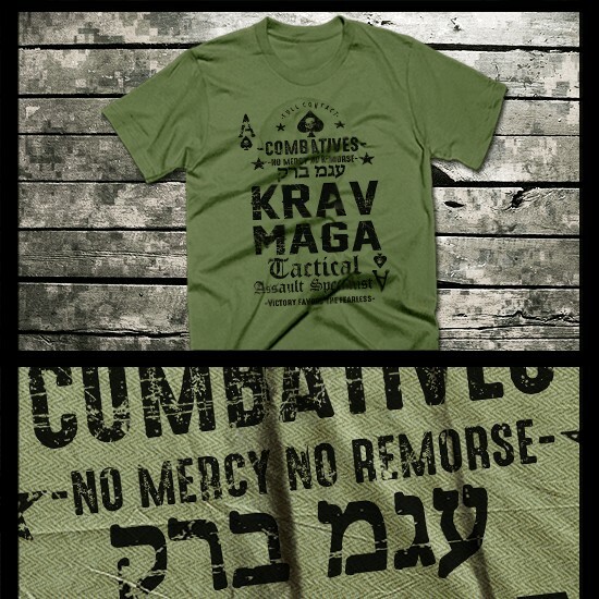 Krav Maga Combat T-Shirt Special Forces Military Training Martial Arts Ace XL Green-image