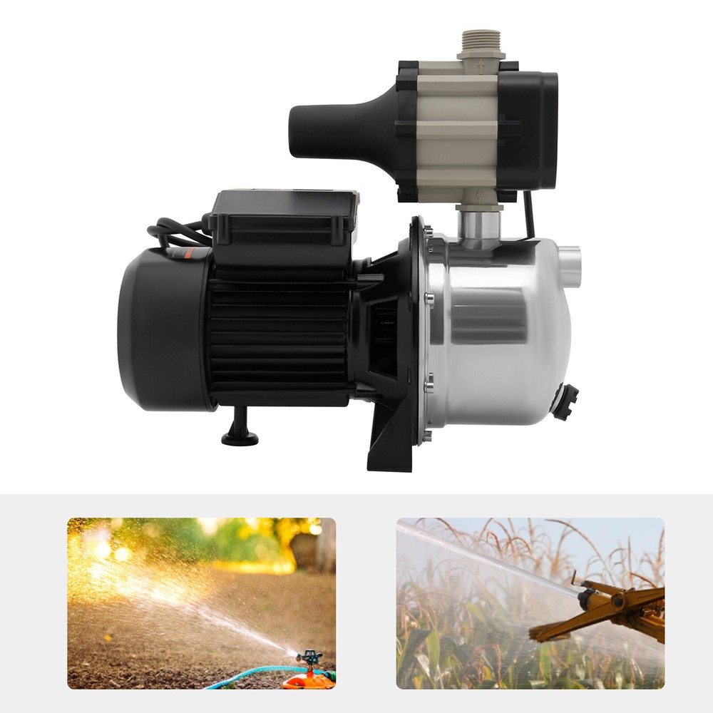 1.5HP 115V Shallow Jet Well Pump with Pressure Tank Garden Booster Jet Pump