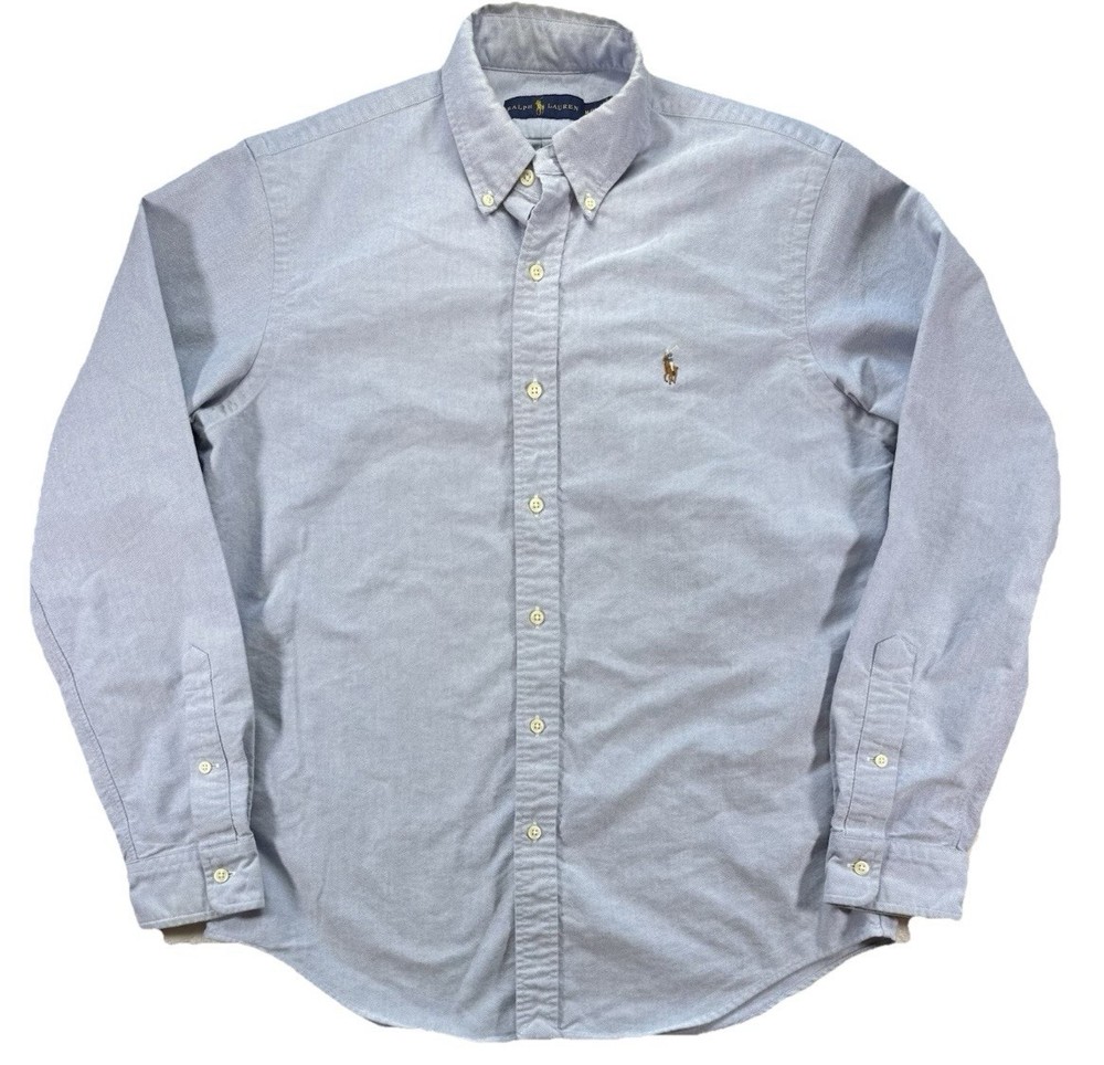 Ralph Lauren Button Down Shirt Men's Medium Blue Oxford Preppy Long Sleeve