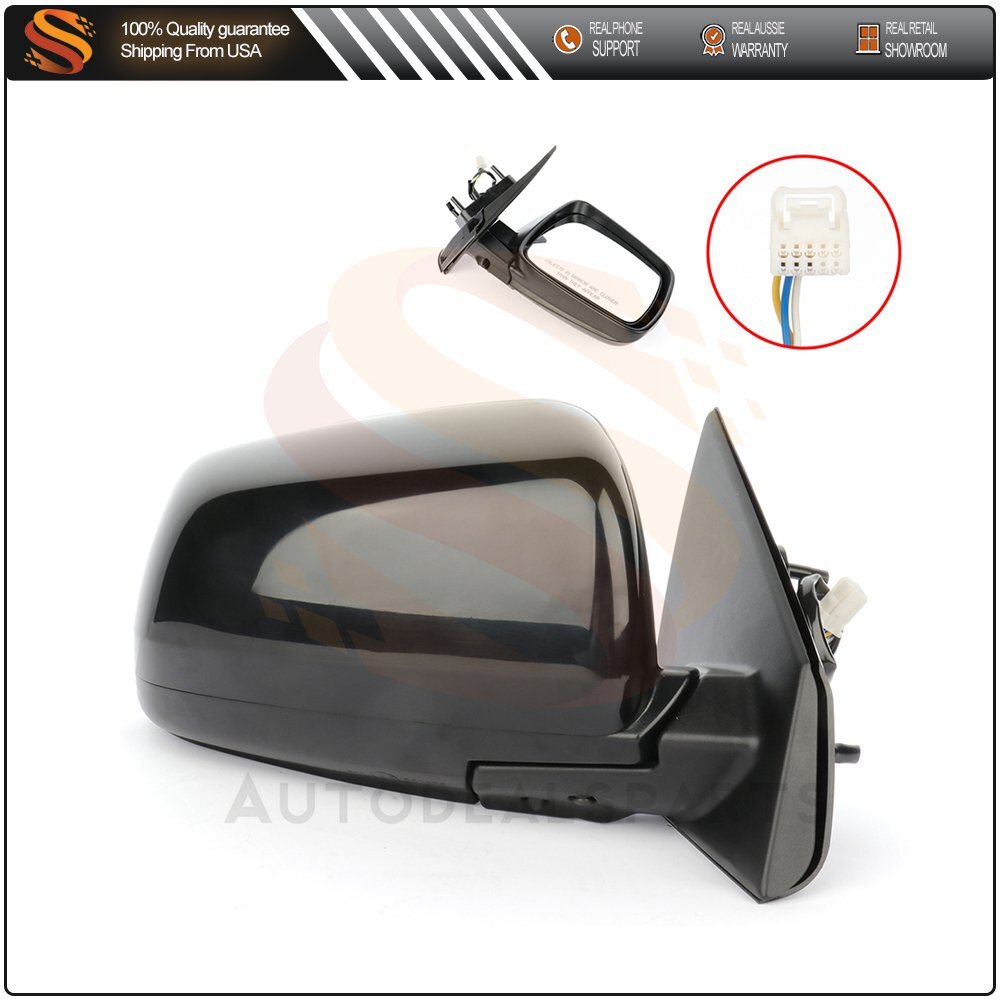 2008-14 Mitsubishi Lancer Right Side Power Black Manual Fold View Mirror Replacement