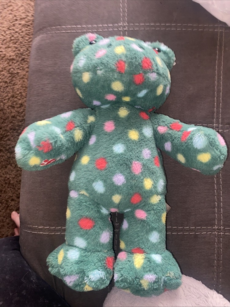 Build A Bear Jolly Jumps Frog Toad Holiday Green Polka Dot Stuffed Animal BAB